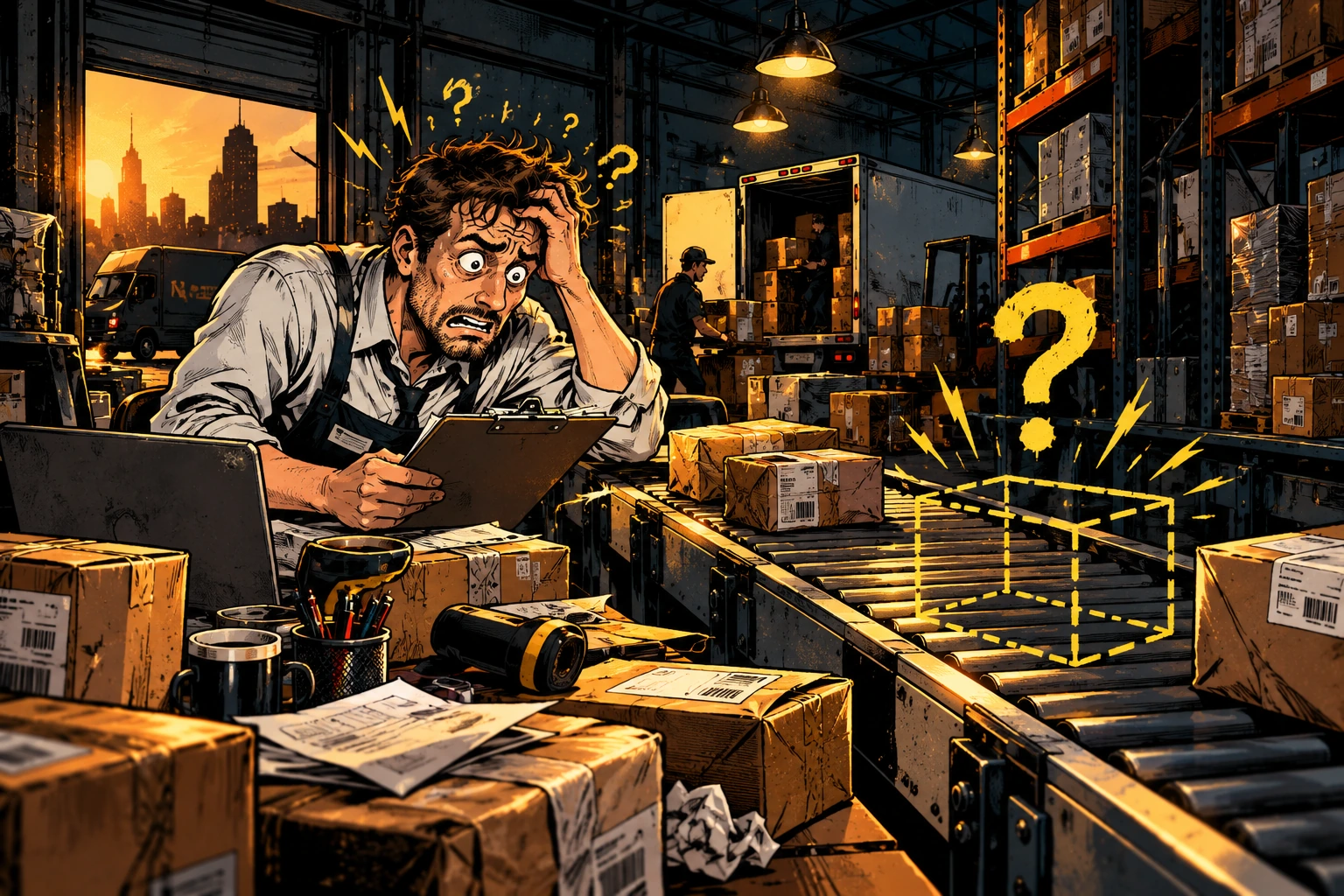 Comic illustration for business broadband & telecoms