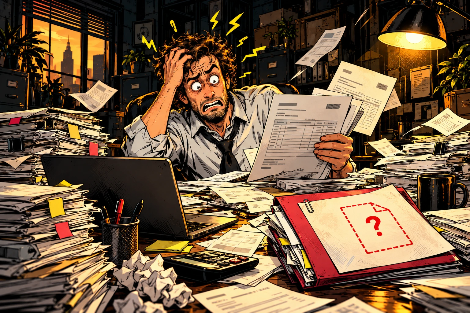 Comic illustration for missing credit note