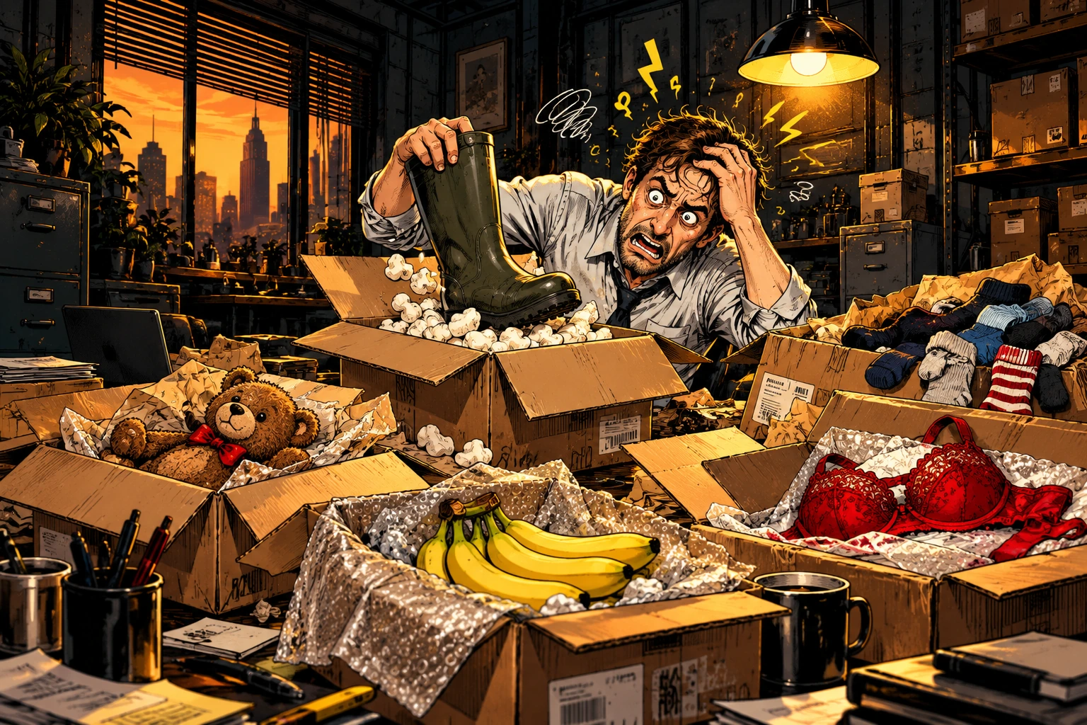 Comic illustration for missing parcel